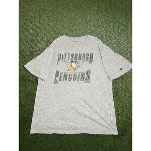 Champion Pittsburgh Penguins NHL Officially Licensed Men's Hockey Shirt Gray XL